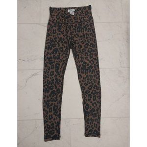 Mudpie  Brown Leopard Print Crossover Waist Leggings Women's Sz S
